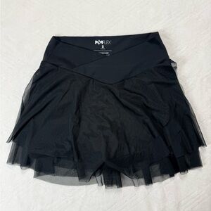 Popflex Womens S Crisscross Hourglass Juilet Ballet Skort Skirt Mini Black Girly
